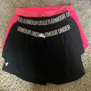 Underarmour athletic shorts (pink and black)